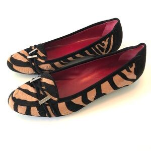 Salvatore Ferragamo Animal Print Calf Hair Flats Made in Italy Women’s 7.5 Shoes